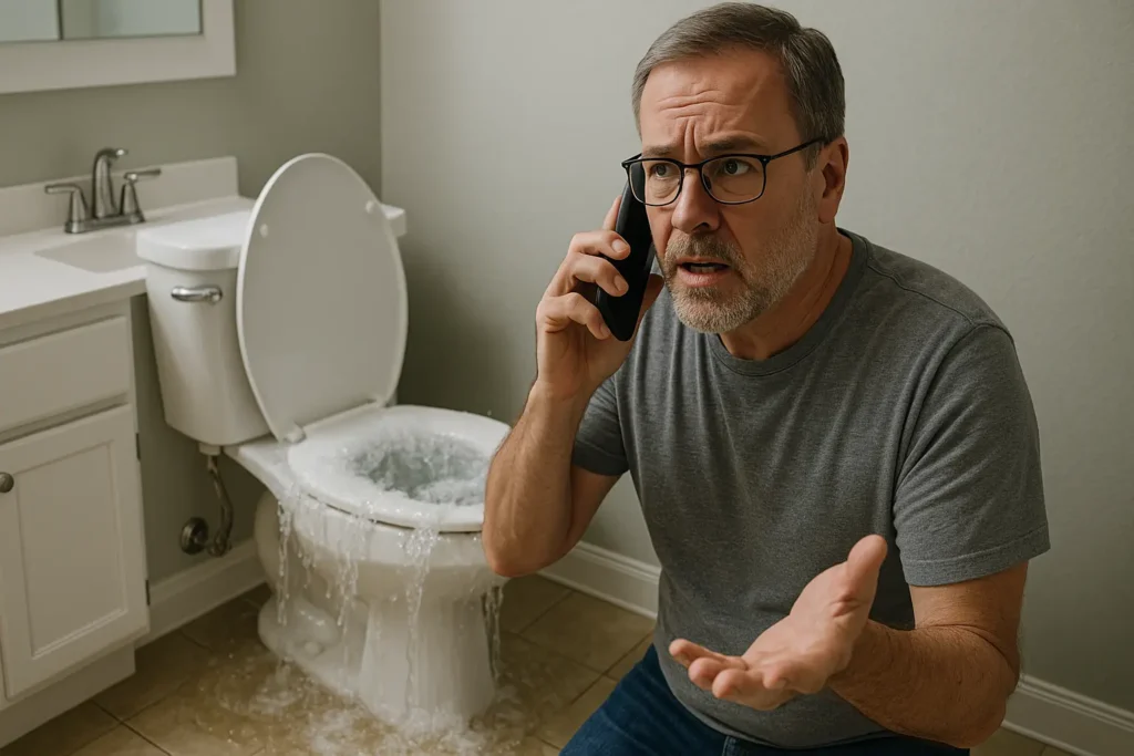Harwinton man calling plumber