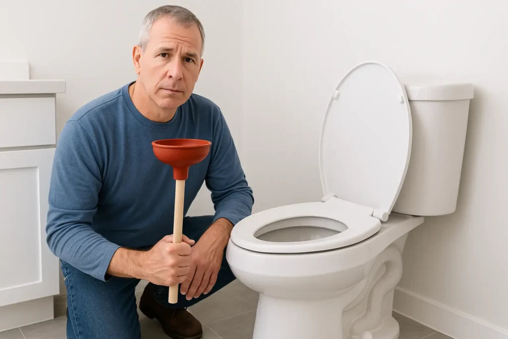 Litchfield homeowner with toilet plunger