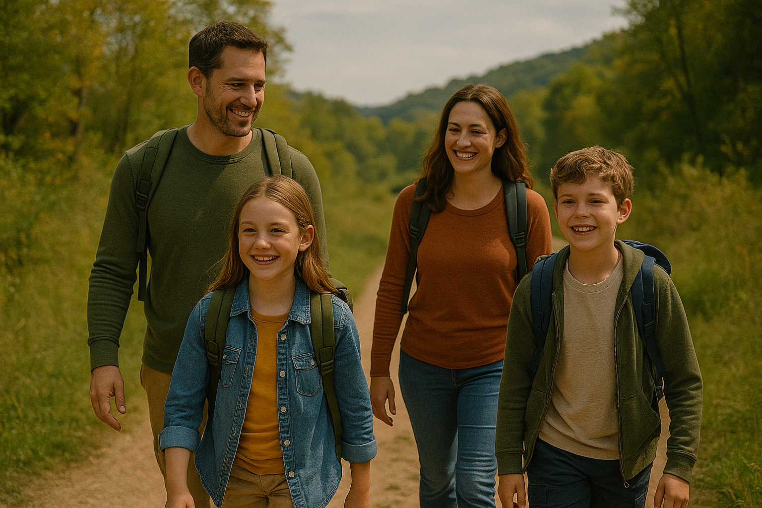 family hiking in Southbury Ct